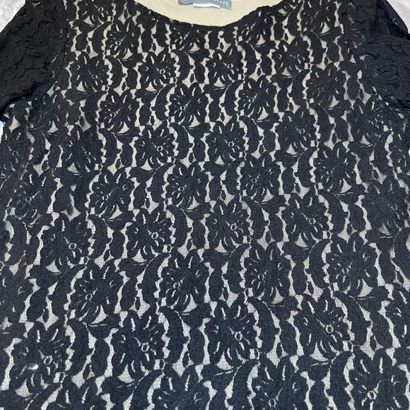 Jessica Holbrook Womens Size Medium Lace Overlay Top Black Sheer Party Date Chic - Picture 10 of 10